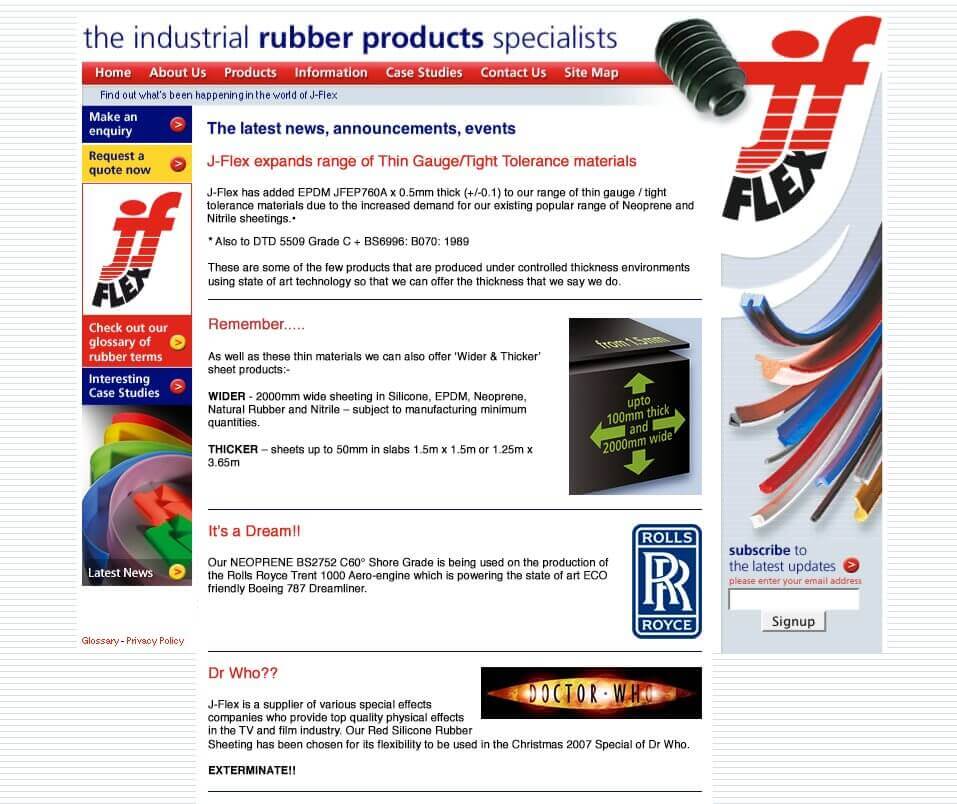 J-FLex website - late 2000's
